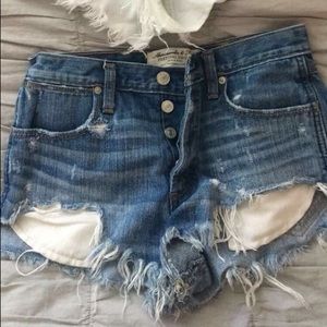 Abercrombie high waisted jean shorts
